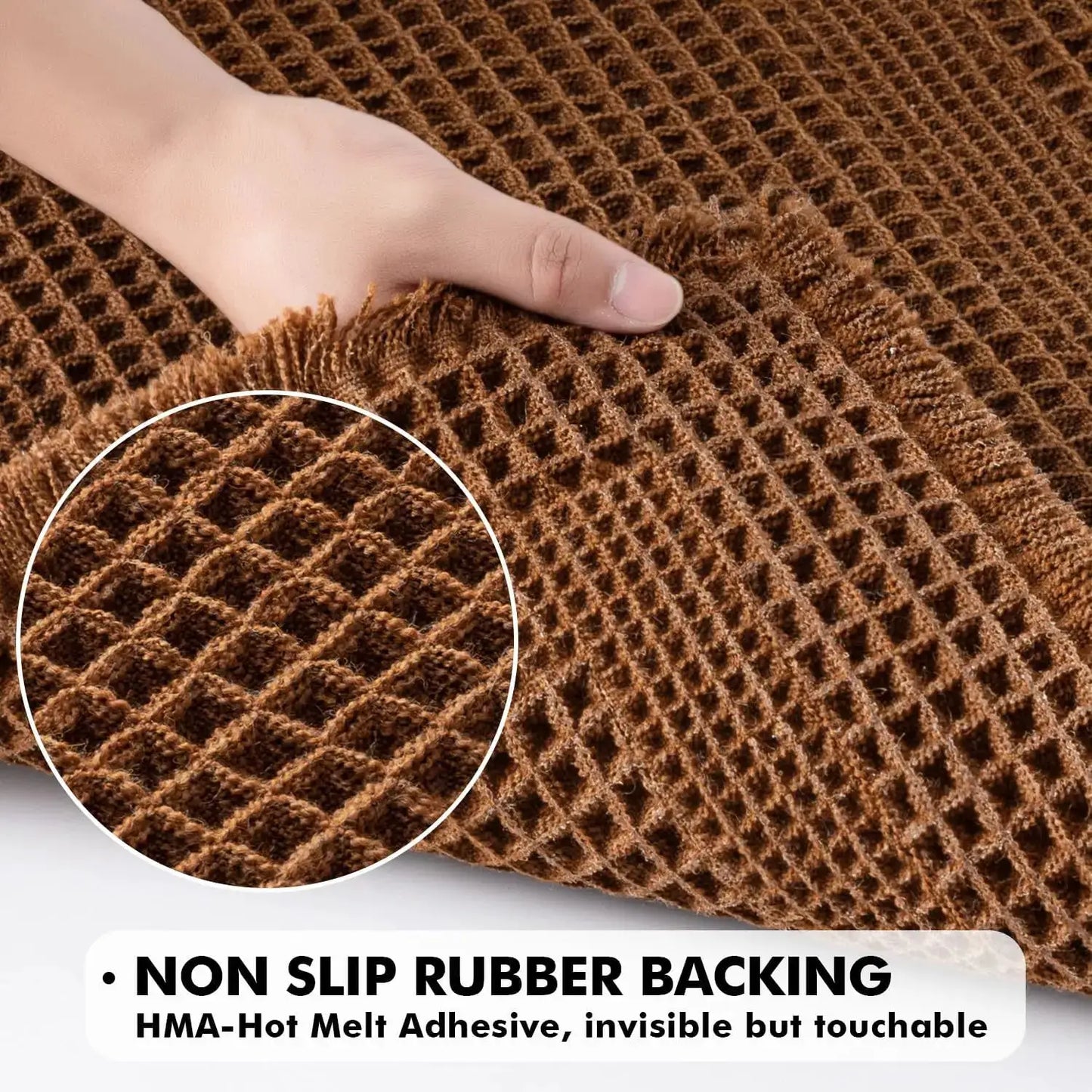 Set of 2 Waffle Bathroom Rugs, Boho Bath Rug Super Absorbent, Non Slip Washable Ultra Soft Rubber Backed Shower Bath Mat from PriceLows™