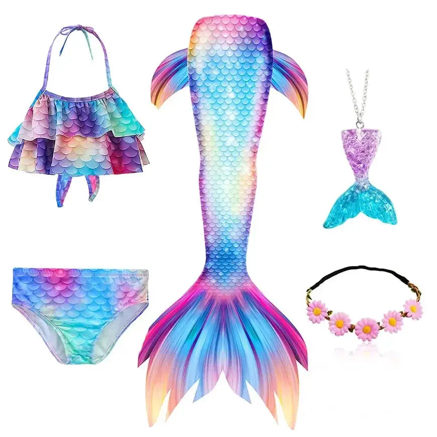 Girls Swimming Mermaid Tail Mermaid Costume Dress Cosplay Christmas Birthday Gift Swimsuit Can Add Monofin Fin Halloween Costume from PriceLows™
