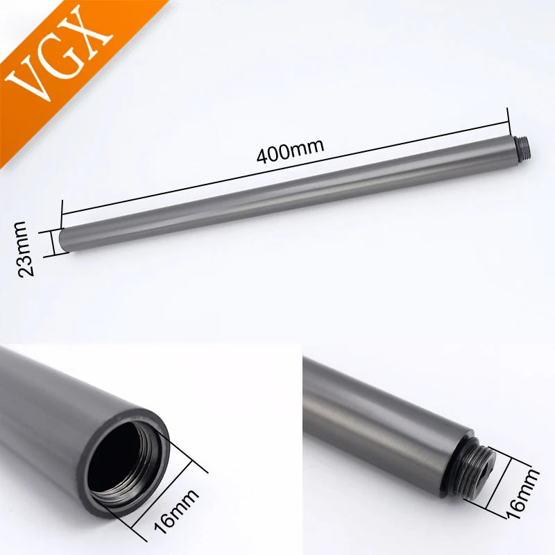 Shower Extension Rod | Round 40cm | Stainless Steel Gray