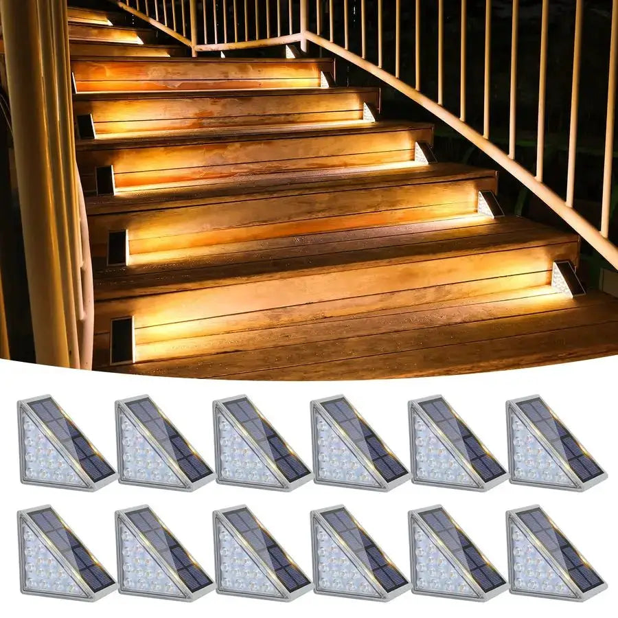 Outdoor Stair Lights 12 Pack, Solar Step Lights Waterproof IP67,80 Lumen, Led Step Light Outdoor for Garden Backyard Stair, Fron from PriceLows™