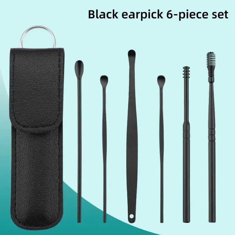 Wholesale Ear Cleaning Tool Stainless Steel Ear Pick Kit &1Pc Storage Bag Earwax Remover Tool from PriceLows™