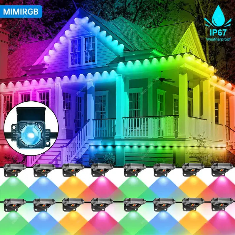 200ft 150ft 100ft Permanent Outdoor Lights Smart Eave Lights App Control Scene Modes IP67 Waterproof House Decor for Christmas from PriceLows™
