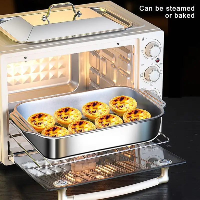 Baking Pan | Stainless Steel | Oven Safe With Sealed Lid | Dishwasher Safe