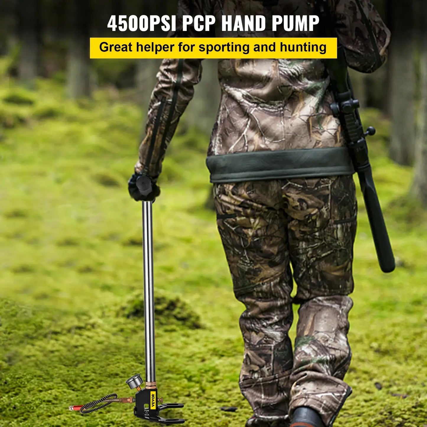 SucceBuy 3 Stage PCP Pump + Pressure Gauge 4500PSI Tire Kayak Ball Inflatable Air Gun Filling Stirrup High Pressure Hand Pump from PriceLows™