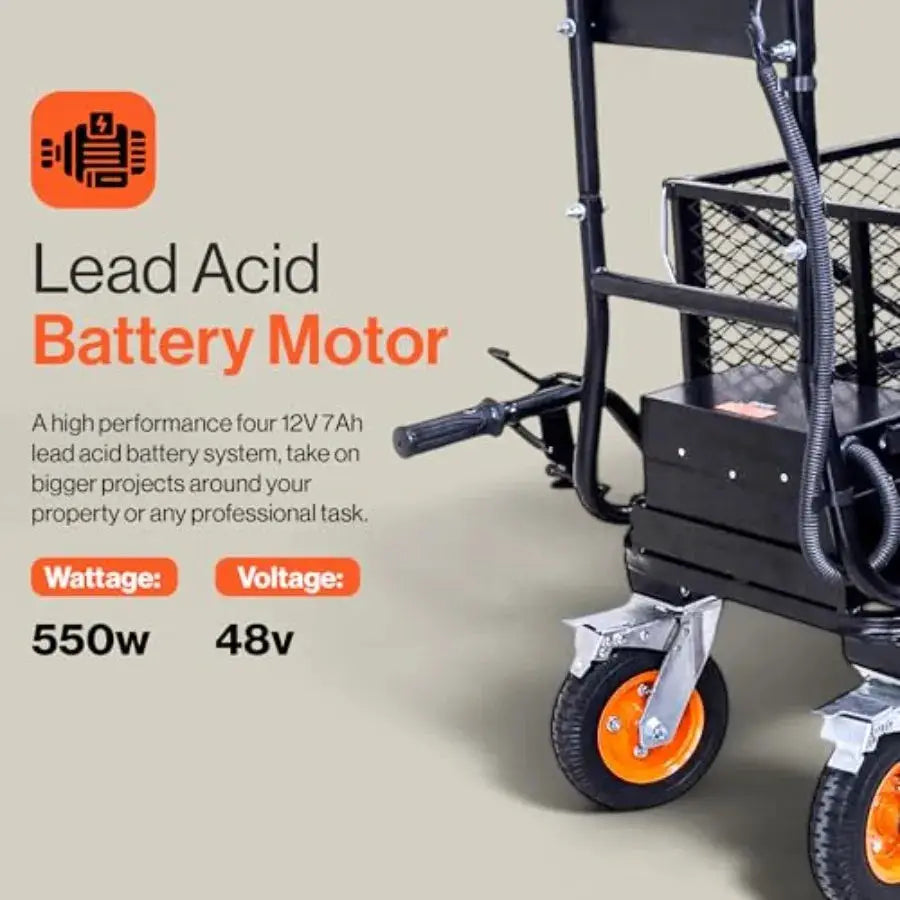 Electric Utility Service Cart 48V DC Powered Wheelbarrow with 660Lbs Load Ccity and 1000Lbs+ Hauling Strength for Farm Garden A from PriceLows™