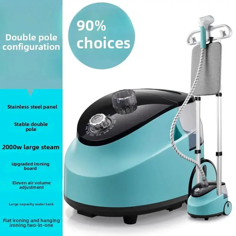 Portable Double Rod Steam Iron | Hand Held Clothes Steamer | Fast Heat Vertical Hanging