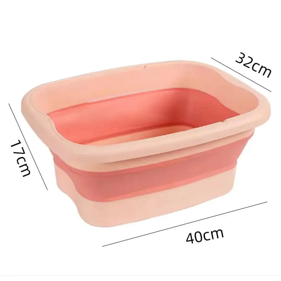 Foldable Foot Bath | 40X32CM Basin | Thick PP & TPR | Travel And Home