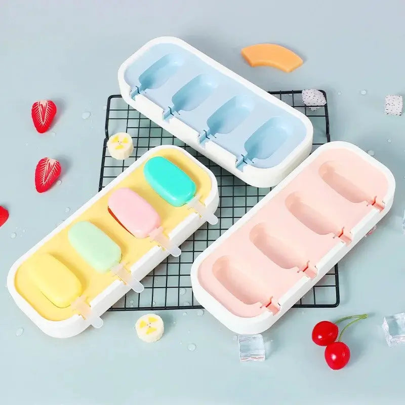 Cartoon Animals Silicone Ice Cream Mold Easy Popsicle Molds with Lid and sticks DIY Homemade Ice Lolly Ice Cream Bar Pop Molds from PriceLows™