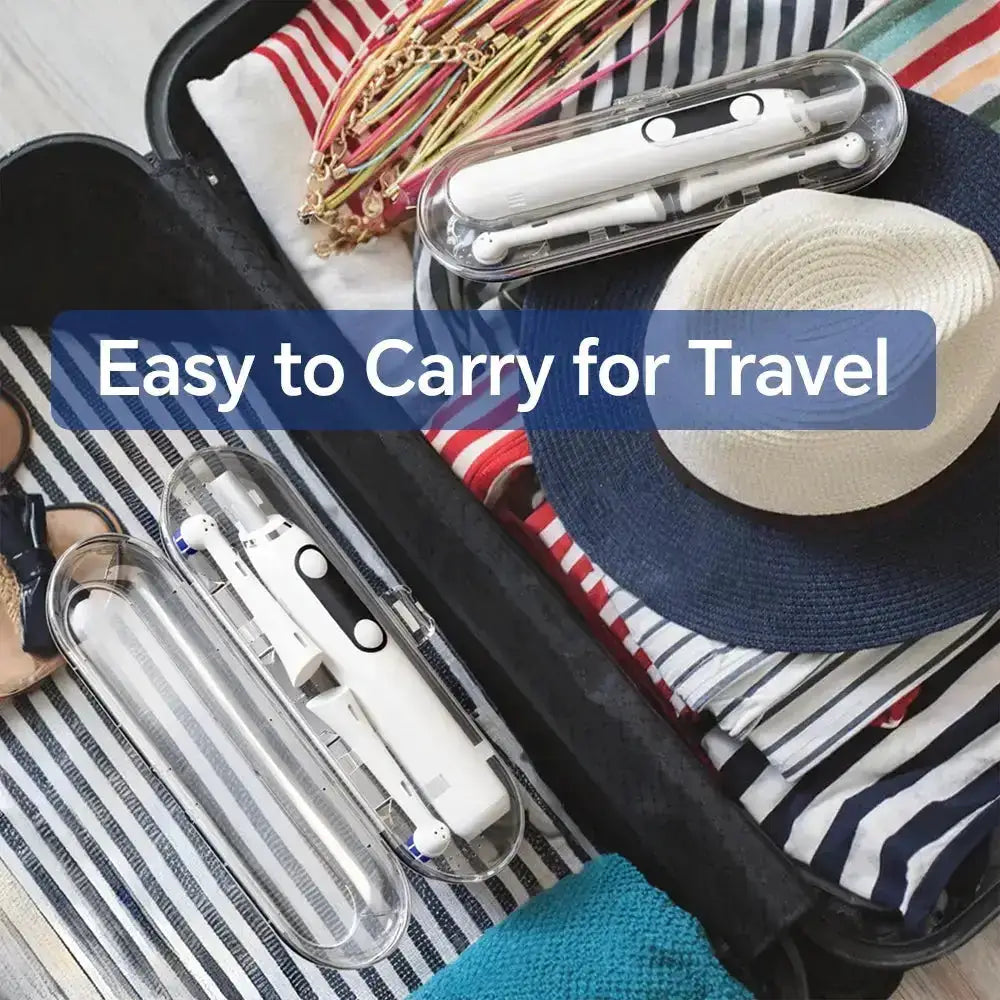 Clear Toothbrush Travel Case Compatible with Oral B, iO & Philips Sonicare Electric Toothbrush, Portable Protective Storage Box from PriceLows™
