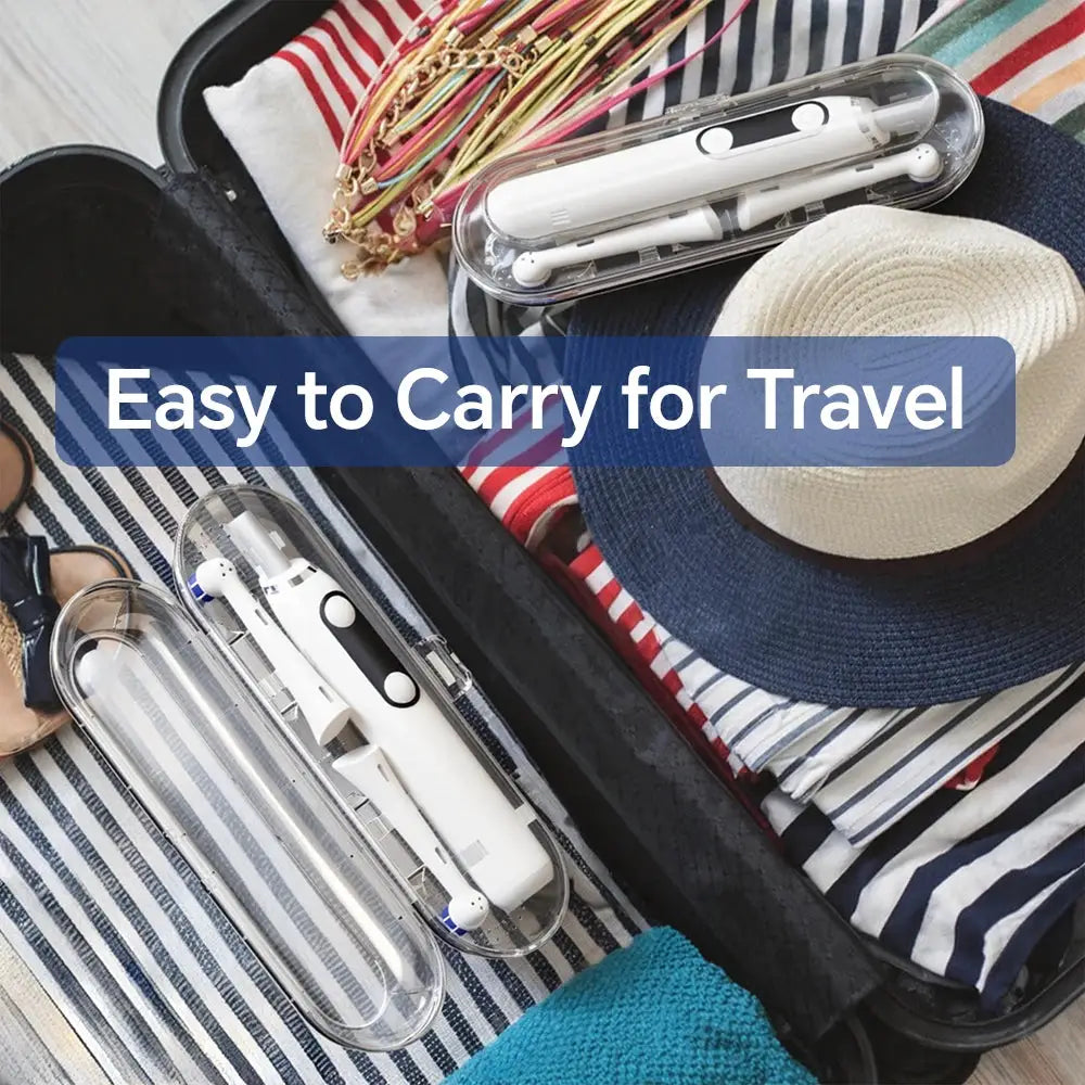 Clear Toothbrush Travel Case Compatible with Oral B, iO & Philips Sonicare Electric Toothbrush, Portable Protective Storage Box from PriceLows™