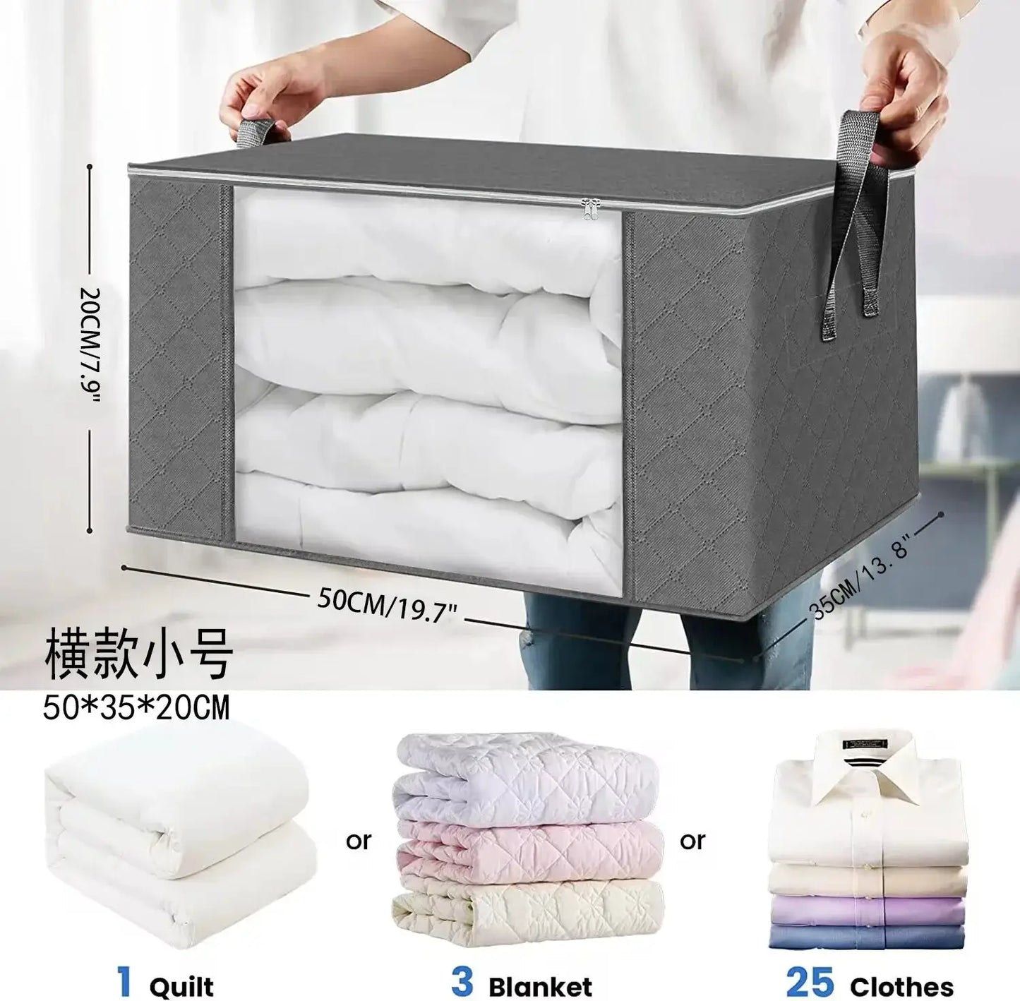 Large Capacity Clothes Storage Bag Foldable Blanket Storage Bags Storage Containers for Organizing Bedroom Closet Clothing from PriceLows™