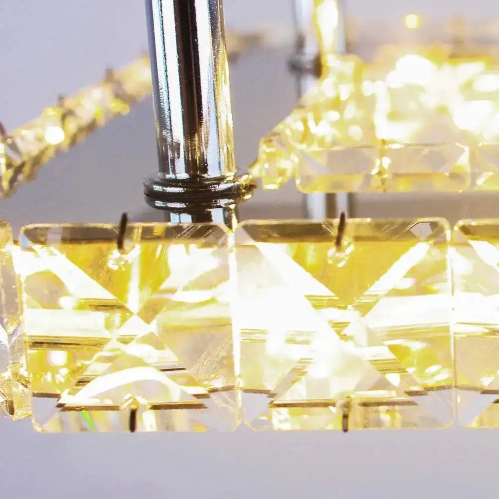 Small Led Chandelier Semi Flush Mount Crystal Lighting Modern Ceiling Crystal Lamp for Bedrooms Dinning Rooms Hallway (Warm) from PriceLows™