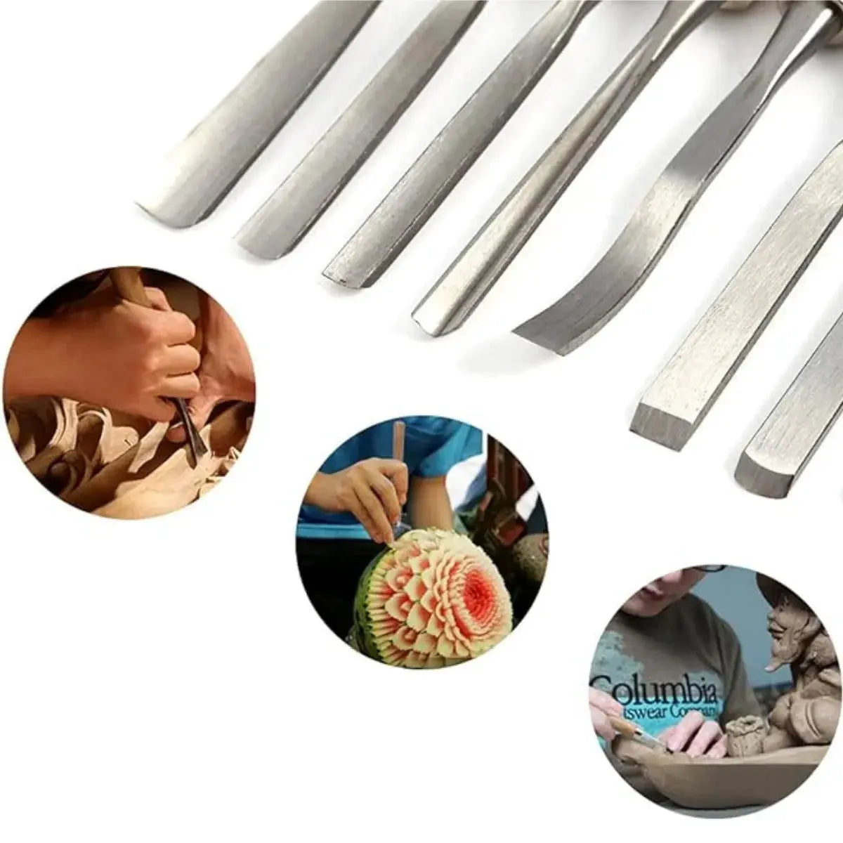 12Pcs Wooden Carving Chisel Set, Woodworking Tools Set with Pouch, Full Size Knife Gouge Kit for Carving Projects Consruction An from PriceLows™