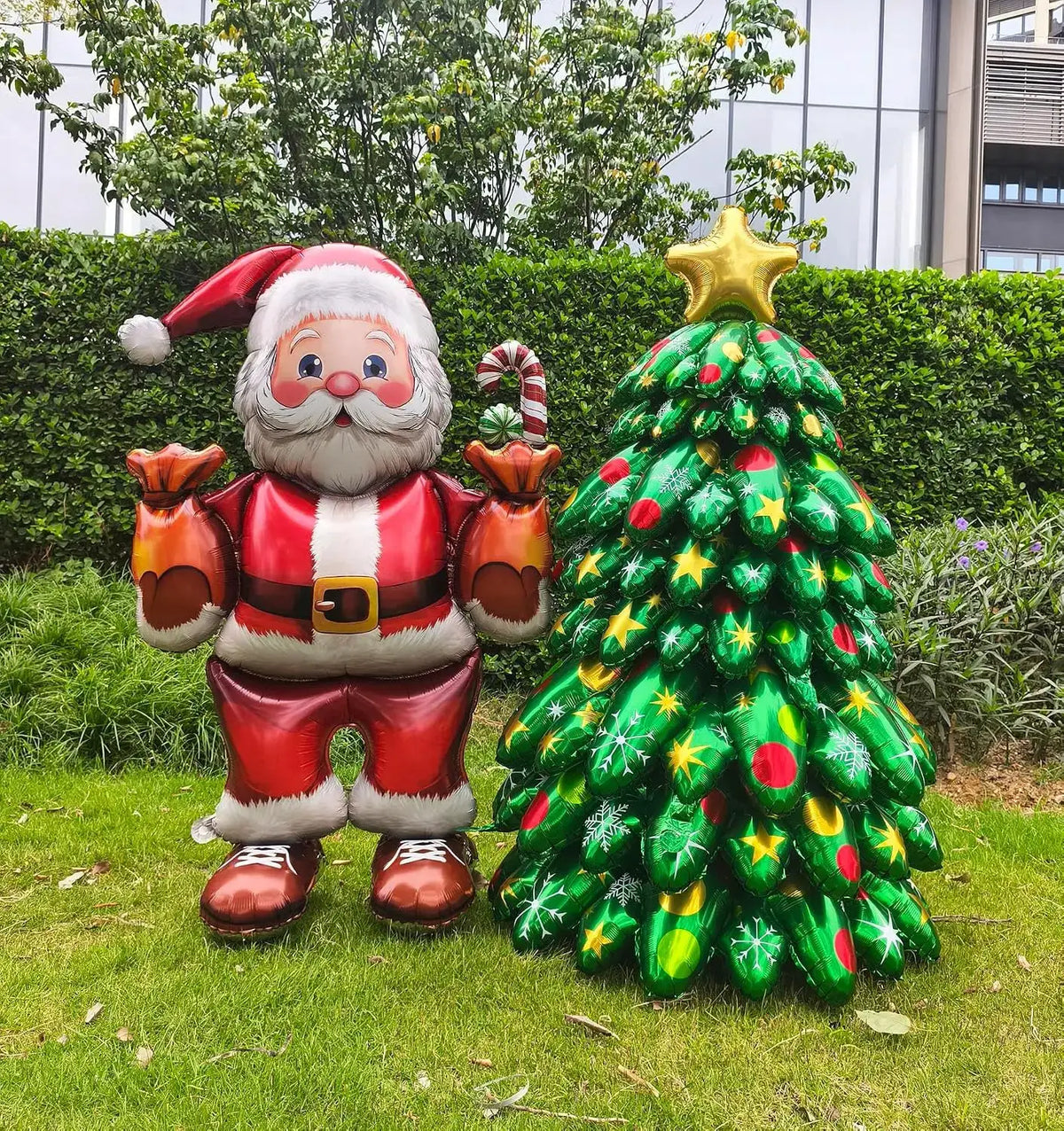 Christmas Tree Balloon | 51 x 29 Inches | Self Standing Santa Topper