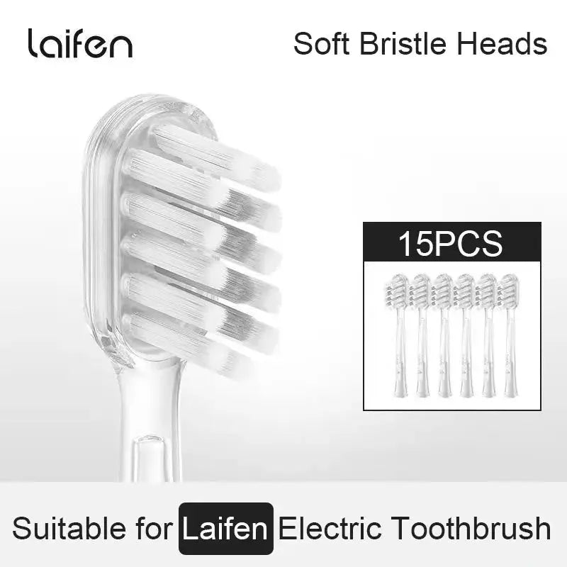 15pcs Brush Head Compatible with LaiFen LFTB01-P-A-S Sonic Electric Toothbrush Vacuum Packaging from PriceLows™