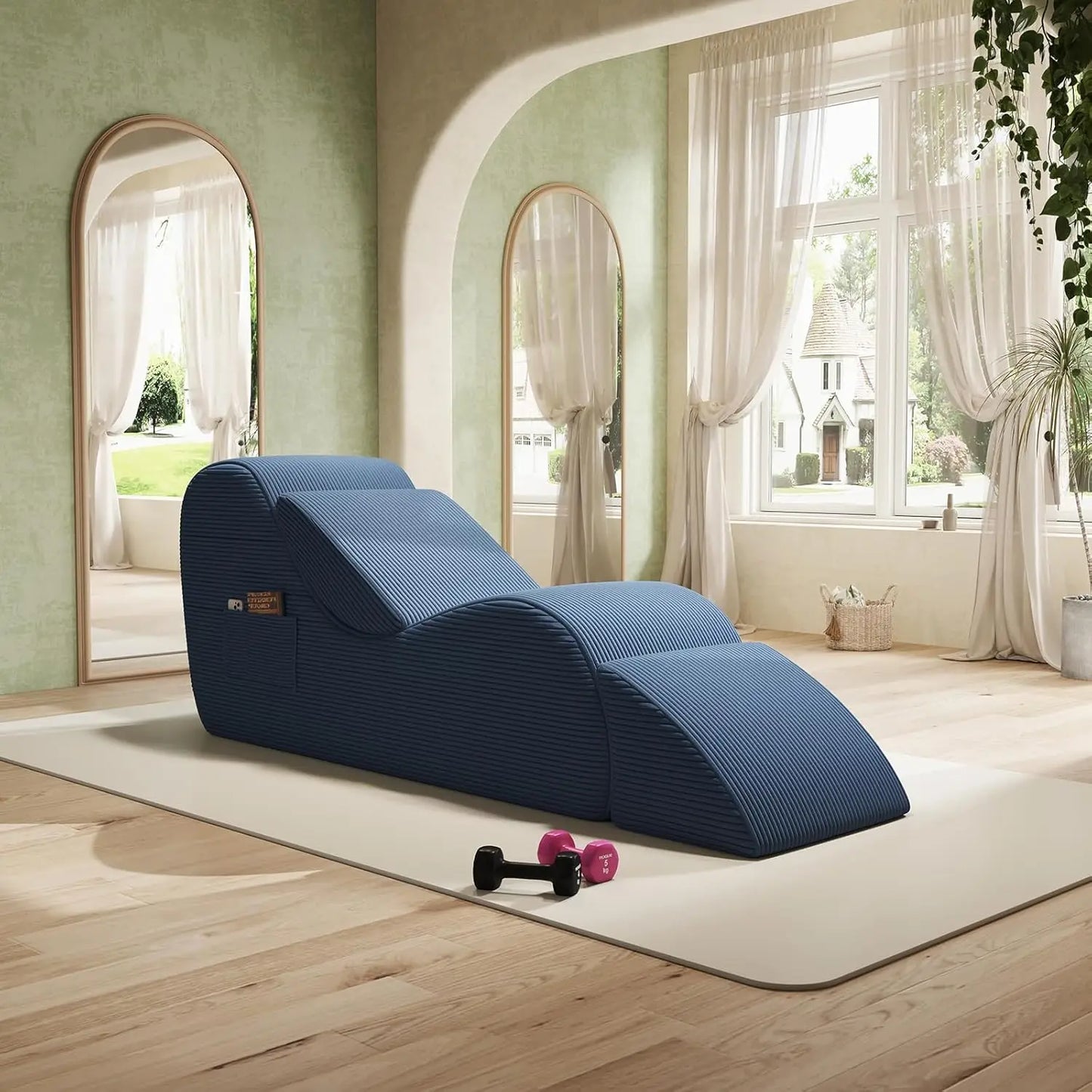 Corduroy Yoga Sofa | All Sponge Filled | Side Pocket | One Size
