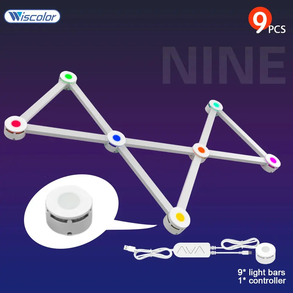 Wiscolor LED RGB Smart Wall Light DIY Atmosphere Night Light Game Room TV Backlight Decorative Wall Light Bar Music Rhythm APP from PriceLows™