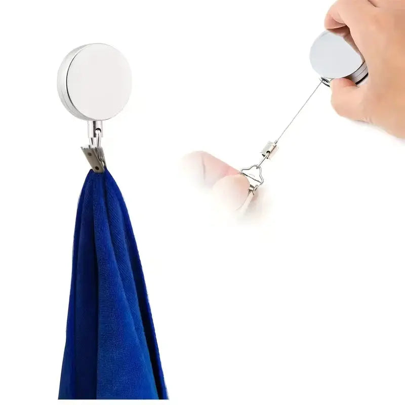Retractable Towel Rack | Self-Adhesive Wall Mount | No Drilling | One Size