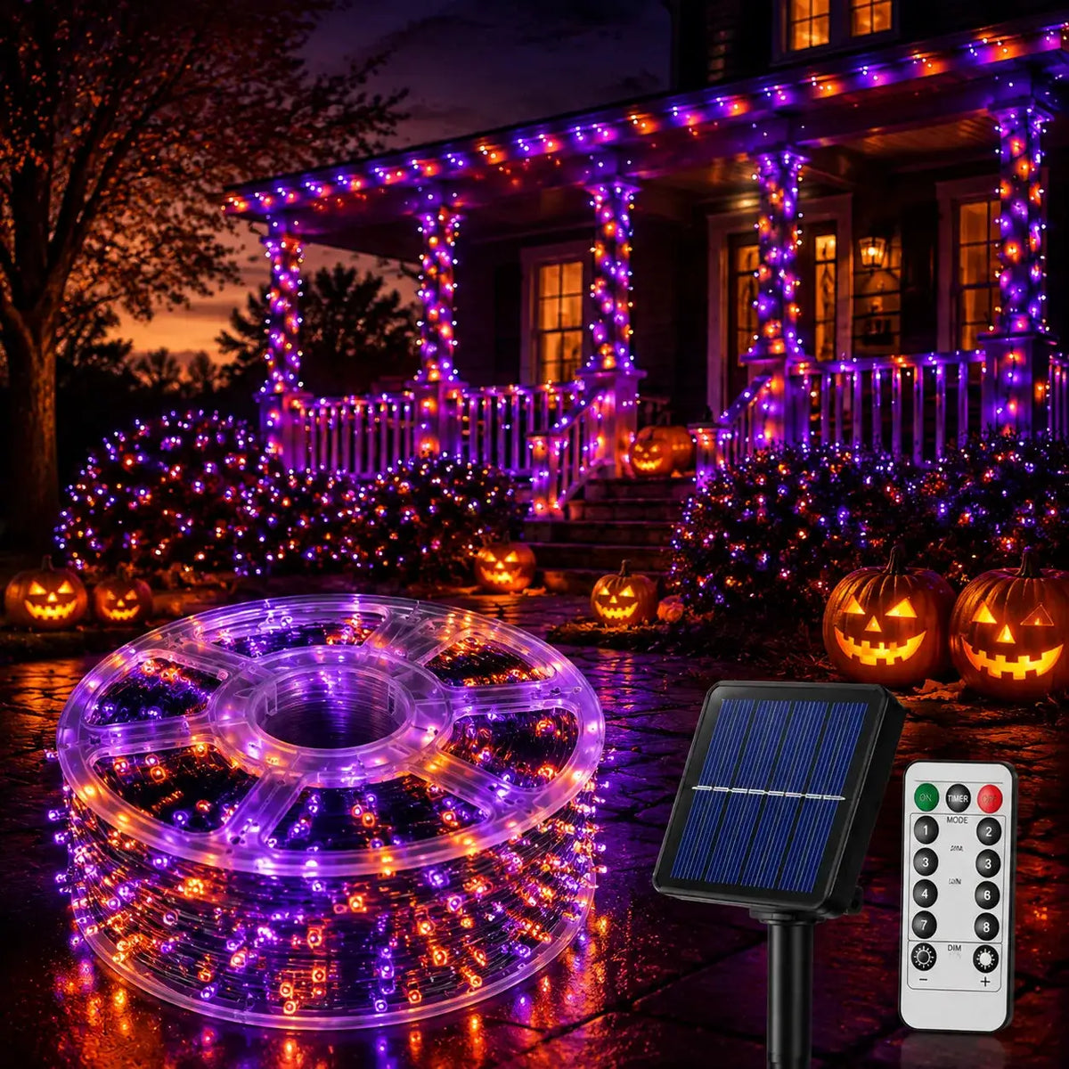 Halloween Solar String Lights | 335 Ft Length | 800 LED Bulbs | With Remote