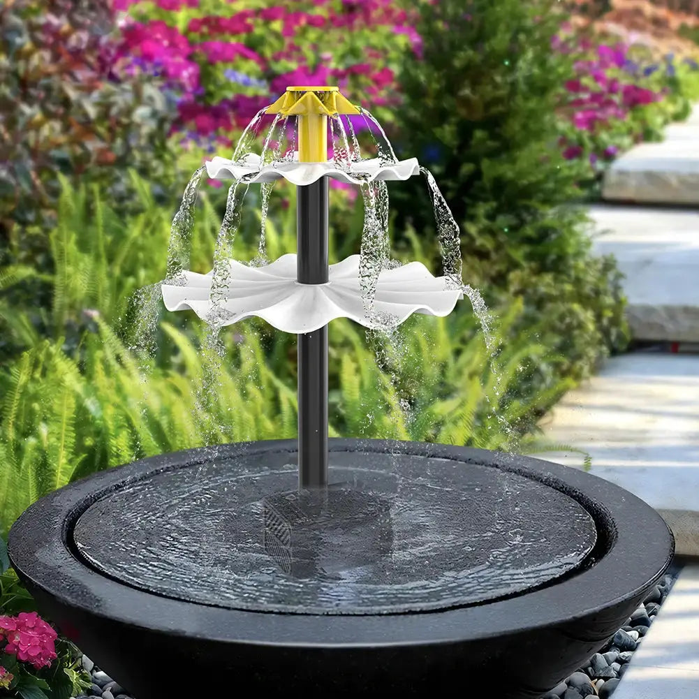3-Tier Decorative Fountain with Solar Panel Water Fountain and Birdbath Water Fountain with Birdbath for Courtyard Patio Balcony from PriceLows™