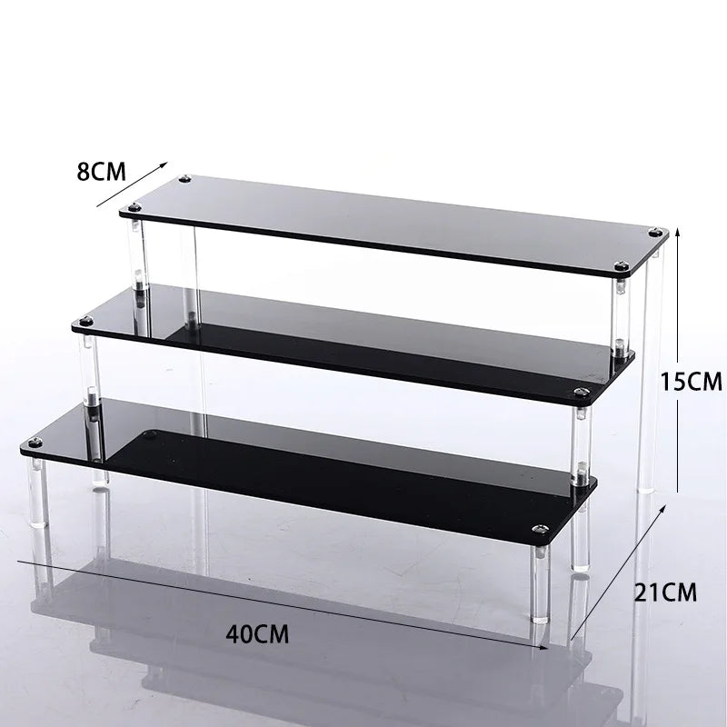 1-5 Tier Acrylic Display Stand Clear Display Riser Rack for Cupcake Perfume Doll Décor Organizer Amiibo Funko POP Figures DC05 from PriceLows™