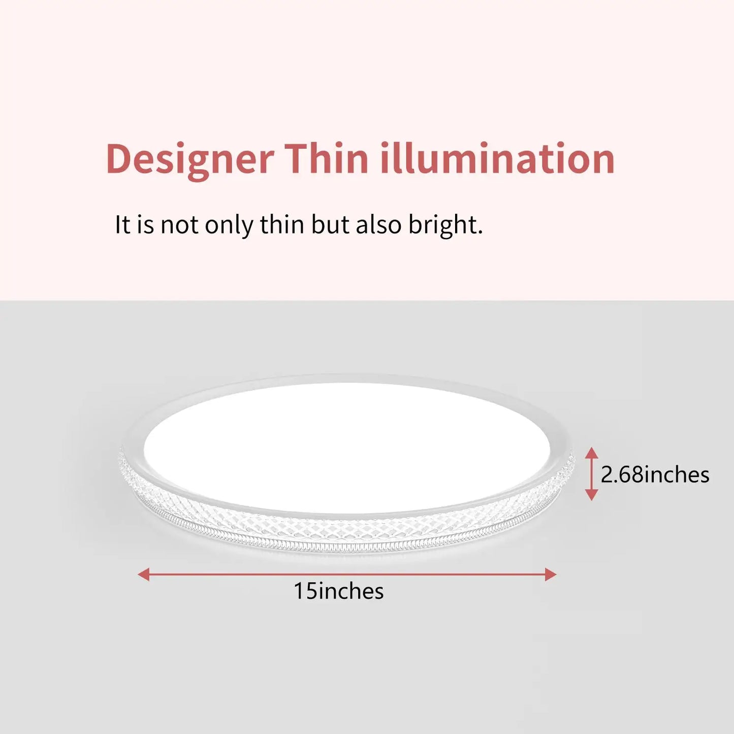 19-inch Ultra-bright Ceiling Light, Bedroom LED Ceiling Light, DIP switch dimming 2700K-6000K, Minimalist Office Light For Livin from PriceLows™
