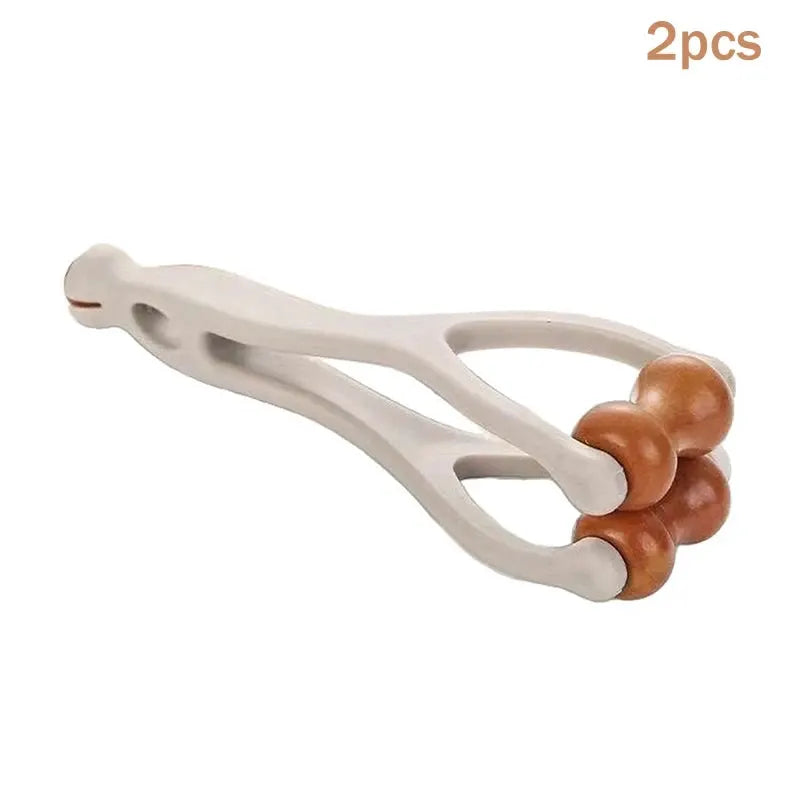 Solid Wood Finger Massager | 360 Degree Roller | Acupressure Stick