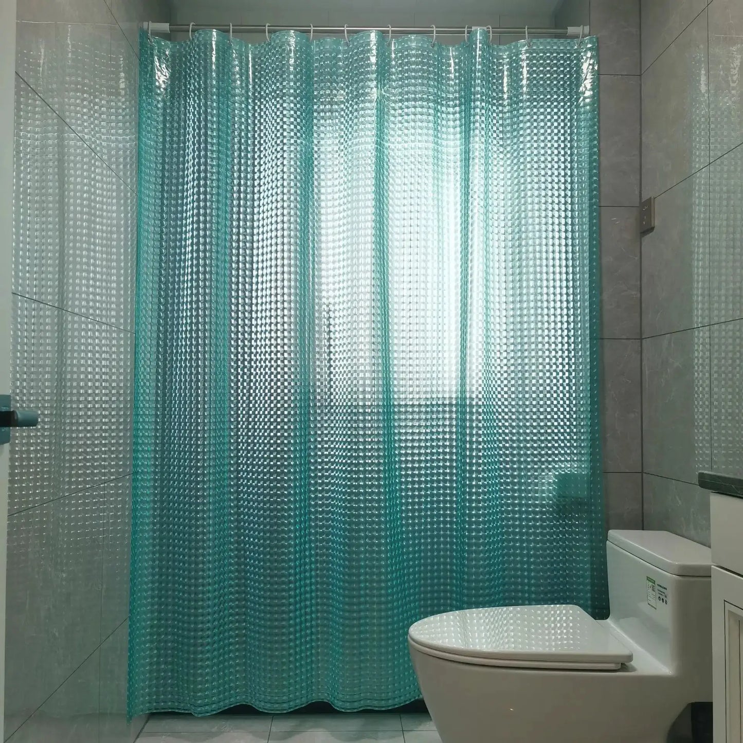 Premium Textured PEVA Shower Curtain - Rustproof Metal Grommets with 12 Durable Rings, Modern Bathroom Decor from PriceLows™