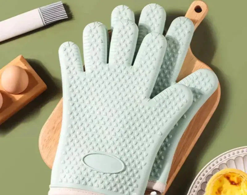 Silicone Oven Mitts | Non Slip Grip | Cotton Lining | 28x18 cm, 2 Pack