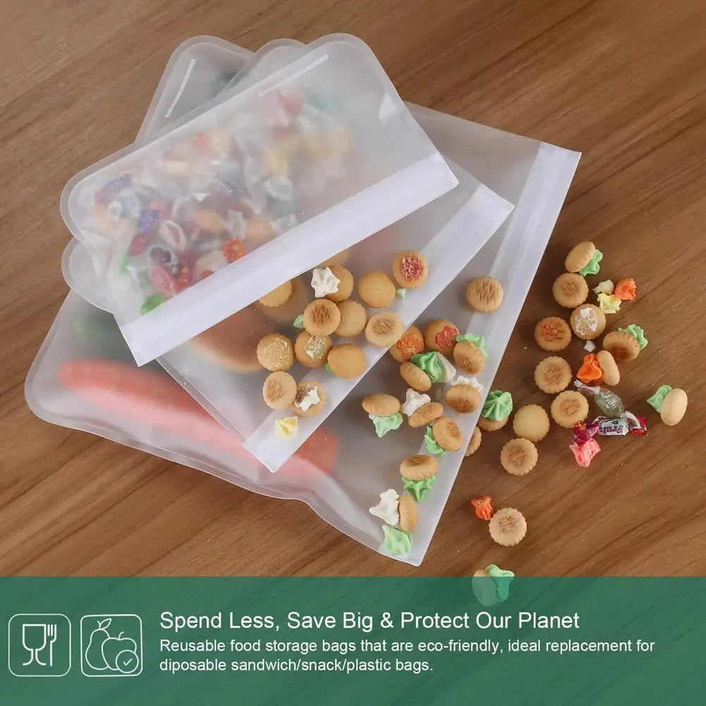 Silicone Food Storage Bag | Reusable Zip Seal | Fridge Safe | Assorted Sizes