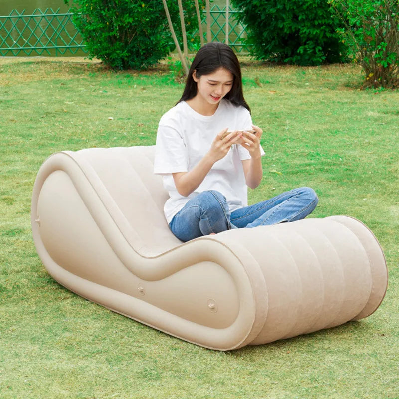 Inflatable Lounge Chair | 200kg Load Bearing | Outdoor Portable | Garden Sofa