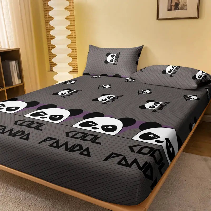 1 Cartoon Cute animal panda printed matte Fitted Sheet, bedroom printed bed cover, bedding (excluding pillowcases) from PriceLows™