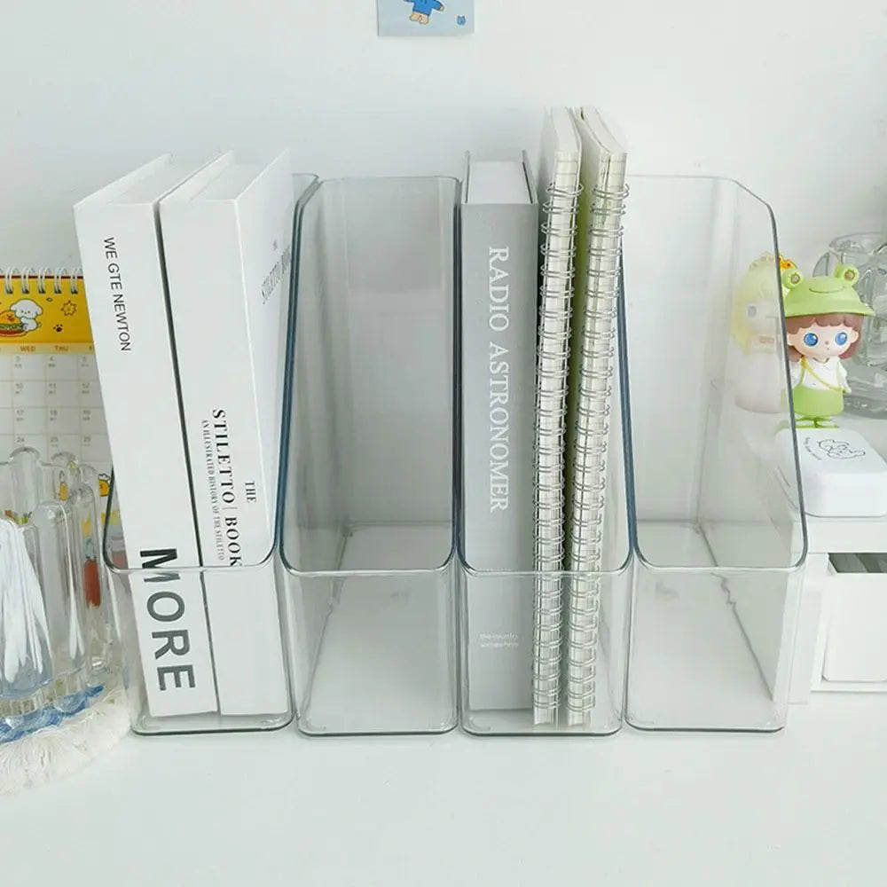File Folder Holder | Transparent PET | Vertical File Organizer | 22.2 X 22.2 X 8 CM