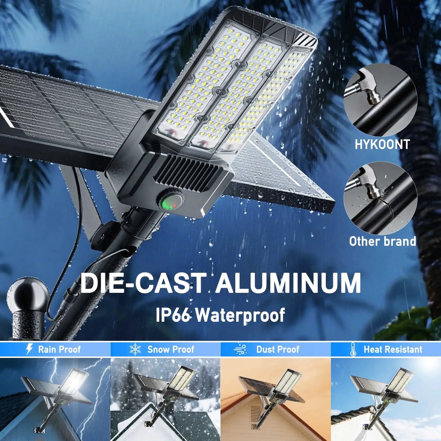 2-Pack 9000W 800000LM High Power Solar Street Lights Outdoor Commercial Light Durable Aluminum Housing Split Design with Mono Panel Dusk to Dawn IP66 Waterproof 3year-warranty Solar Security Light with Motion Sensor for yard from PriceLows™