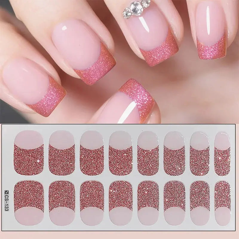 Full Cover Nail Stickers Fashion Nail Polish Nail Decoration Sparkling Glitter Self Adhesive Manicure Designer Nail Art Sticker from PriceLows™