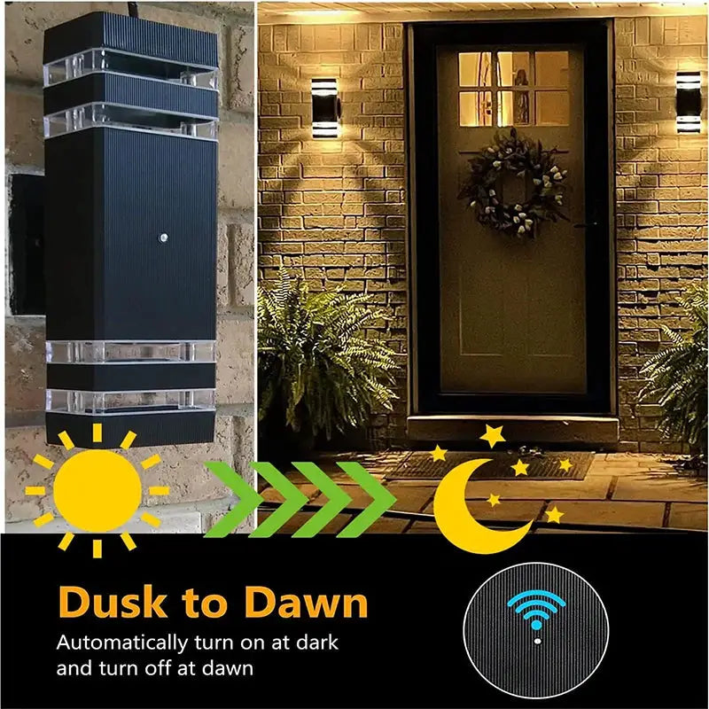 2/4Pcs Smart Outdoor Wall Light Waterproof LED Wall Lamps Sensing Porch Lights Exterior Sconce Lamps For Balcony Garden Backyard from PriceLows™