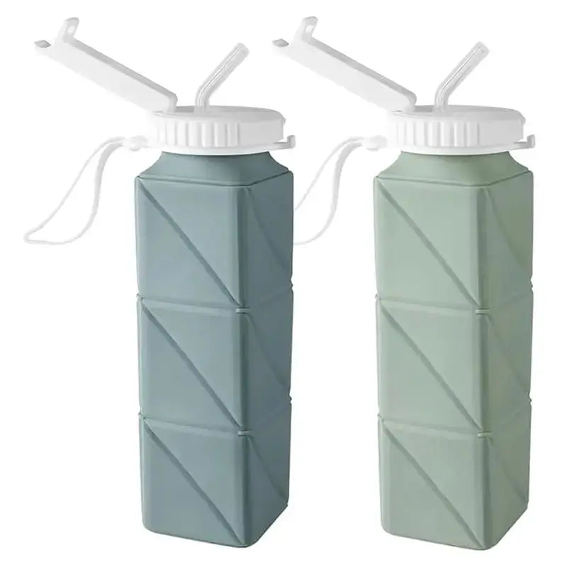 【THANKSGIVING DAY】2Pcs Collapsible Water Bottles 21 Oz - BPA Free, Leak Proof,Foldable Collapse Water Bottle With Straw For Fitn from PriceLows™