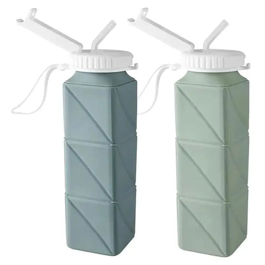 【THANKSGIVING DAY】2Pcs Collapsible Water Bottles 21 Oz - BPA Free, Leak Proof,Foldable Collapse Water Bottle With Straw For Fitn from PriceLows™