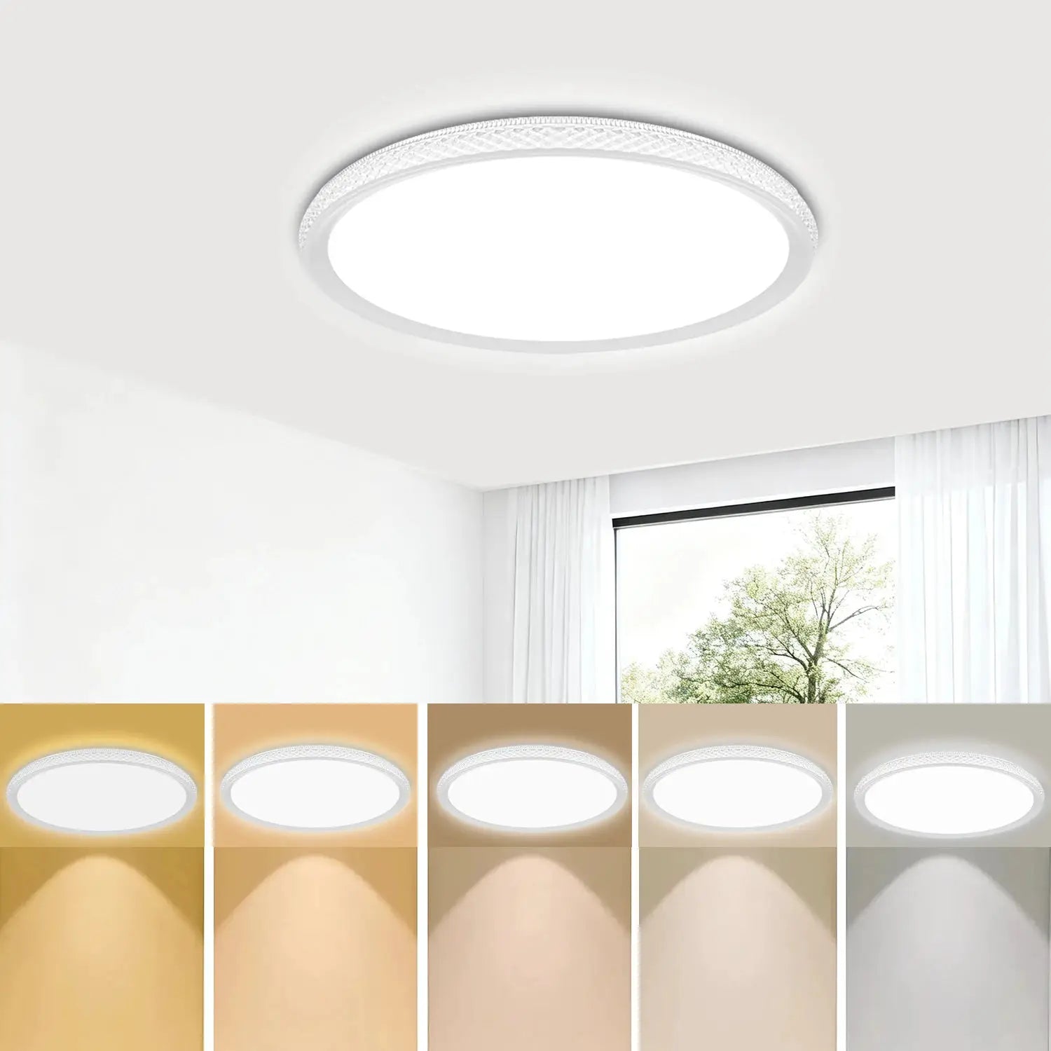19-inch Ultra-bright Ceiling Light, Bedroom LED Ceiling Light, DIP switch dimming 2700K-6000K, Minimalist Office Light For Livin from PriceLows™