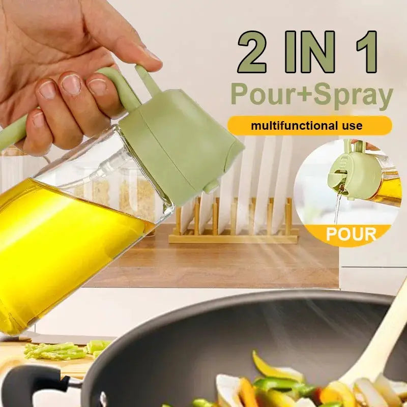 2-in-1 Kitchen Oil Sprayer and Dispenser Bottle, Plastic Oil Mister for Cooking, BBQ, Baking, Roasting and Picnic from PriceLows™