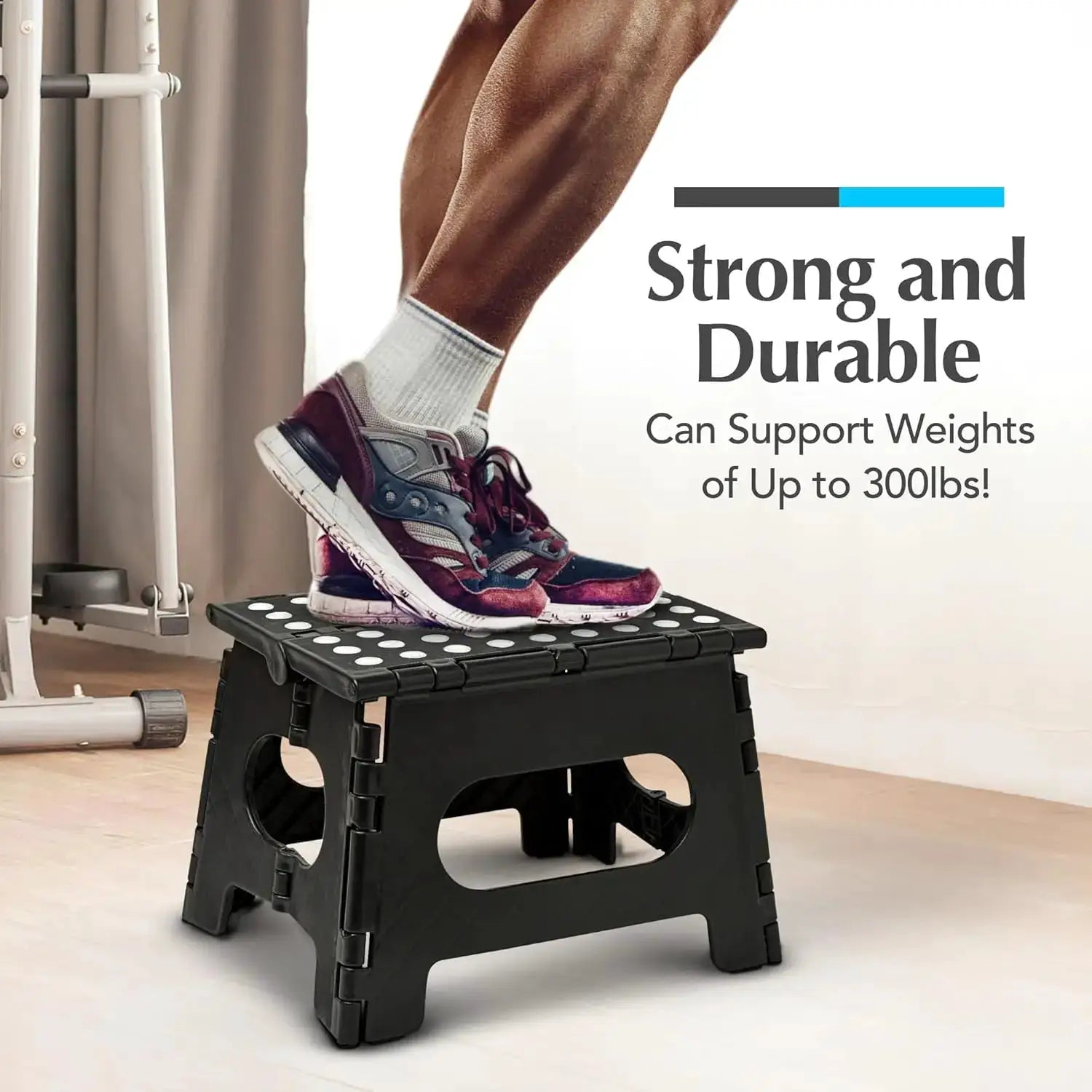 Handy Laundry Folding Step Stool - Sturdy Enough Collapsible Stool to Support Adults and Safe Enough for Kids - Opens Easy with One Flip - Great for Kitchen, Bathroom or Bedroom (Black - 9 Inch) from PriceLows™