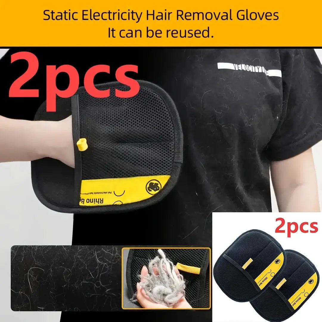 2-Piece Pet Hair Removal Gloves – Double-Sided Cat Brushes, Anti-Shedding Grooming Gloves, Hair Control Care Tools from PriceLows™