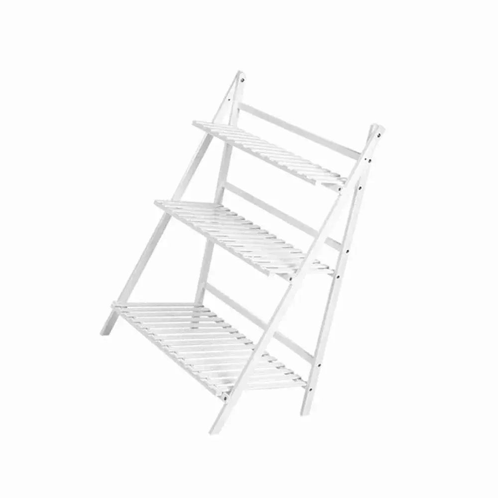 Multi Layer Foldable Plant Pots Rack Stand Shelf for Balcony Living Room Garden Patio(White) from PriceLows™
