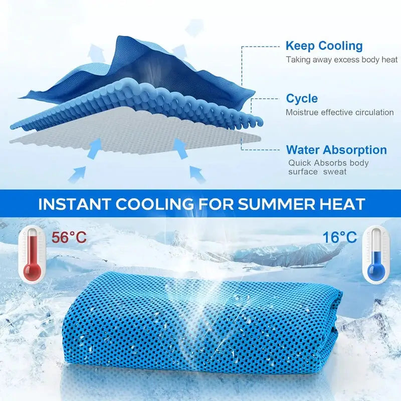Cooling Towel | Microfiber Fabric | Instant Refresh | Compact Pouch