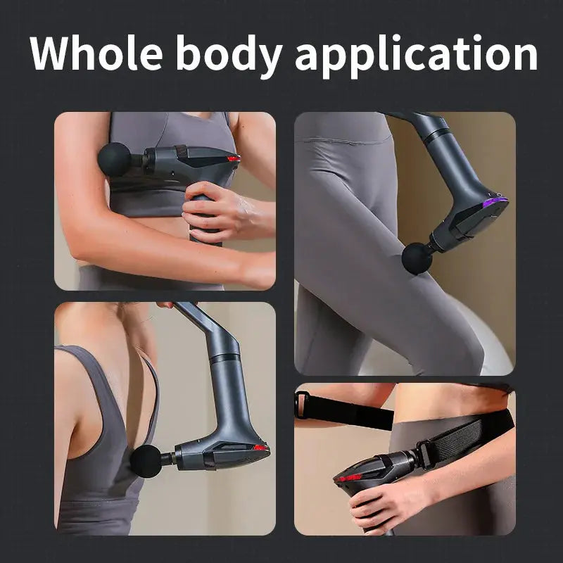 Massage Gun | Extended Long Handle | Rechargeable Battery | Quad Tips