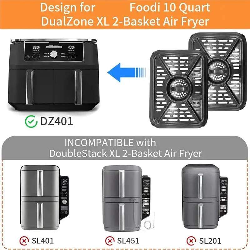 Grill Pan | For Ninja Foodi DZ401 DZ550 | Dishwasher Safe | 10Qt DualZone