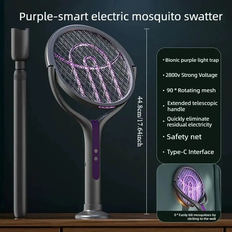 3Styles Electric Mosquito Swatter Rechargeable Mosquito Killer Lamp Wall Mounted Bug Zapper Racket for Home Bedroom Living Room from PriceLows™