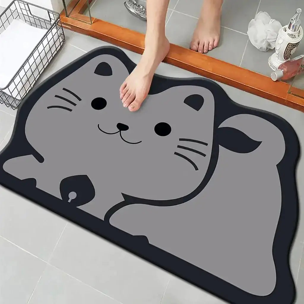 VIKAMA Cute Capybara Bath Mat Absorbs Water Dries Quickly Non-Slip Wear-Resistant Decorative Bathroom Entryway Rug from PriceLows™