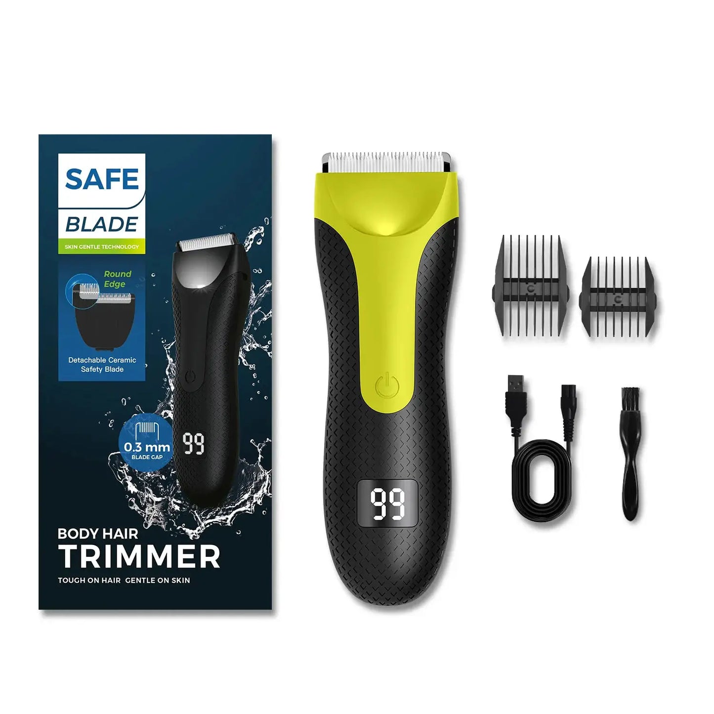 Men's Electric Body Hair Trimmer | IPX6 Waterproof | USB Rechargeable