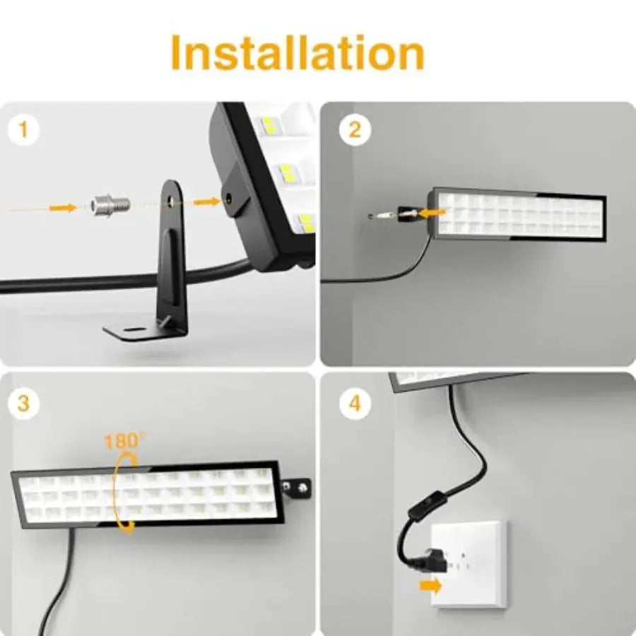 4Pack LED Shop Lights, 100W 14000lm Plug in Ultra Bright LED Work Lights, 6500K Daylight Garage Light, IP66 Waterproof Lighting from PriceLows™